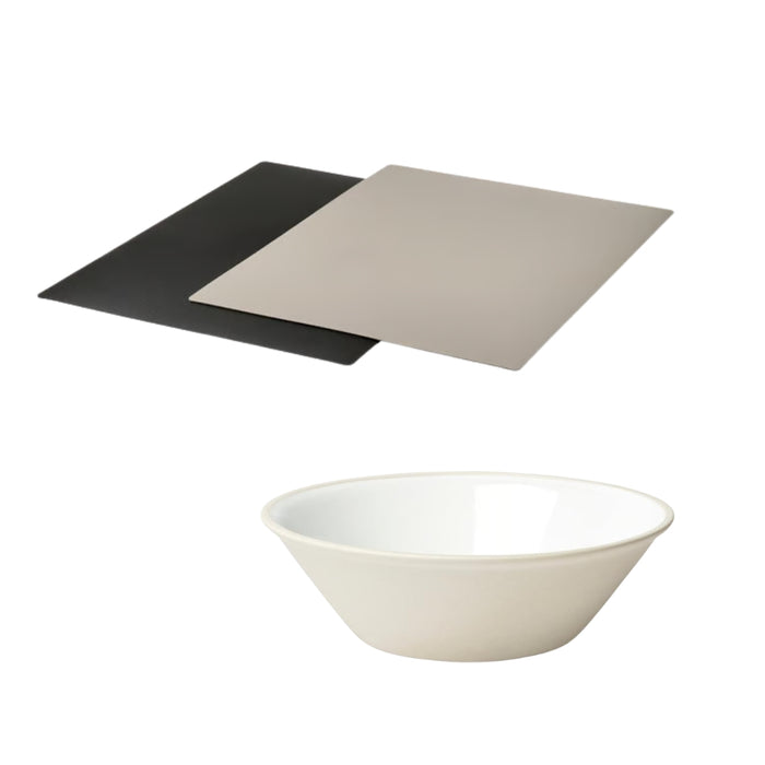 3-Piece IKEA Kitchen Set:  FINFÖRDELA Bendable Chopping Mats  (2 pack) with SLÄTTIKA 20cm White Bowl | Durable Food Prep & Serving Kit