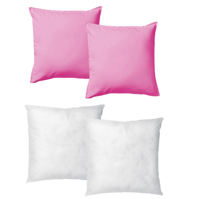 IKEA GURLI & INNER Bundle: 2-Pack Light Pink Cushion Covers & 2-Pack Soft Insert Pads