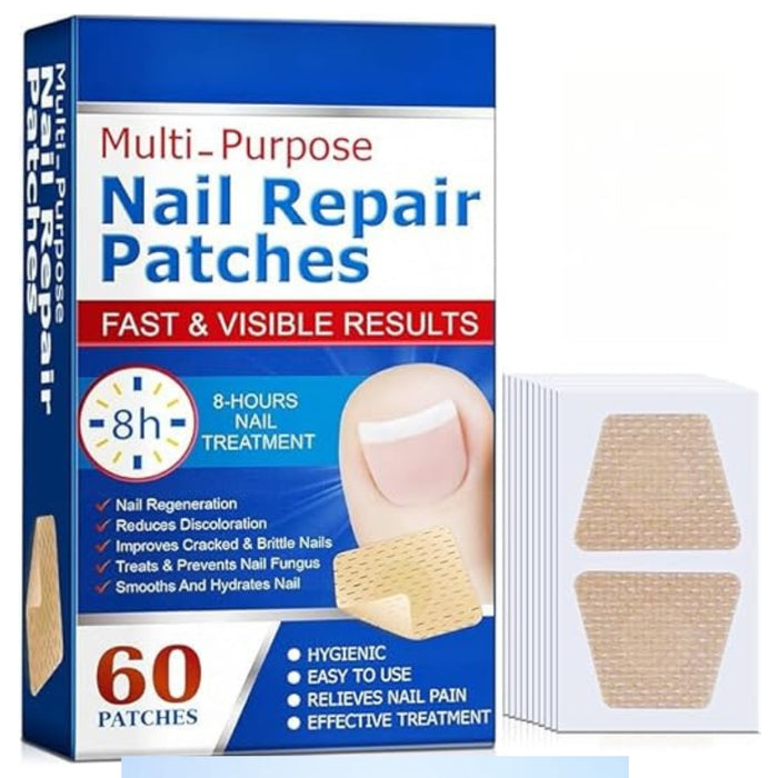 Nail repair patch box – 60 pieces with fast 8-hour treatment for brittle nails