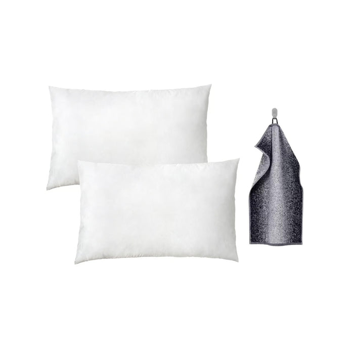 Ikea SJUKSYSTER Pillow 50x80 cm (2 Pack) with NYCKELN Hand Towel 40x70 cm