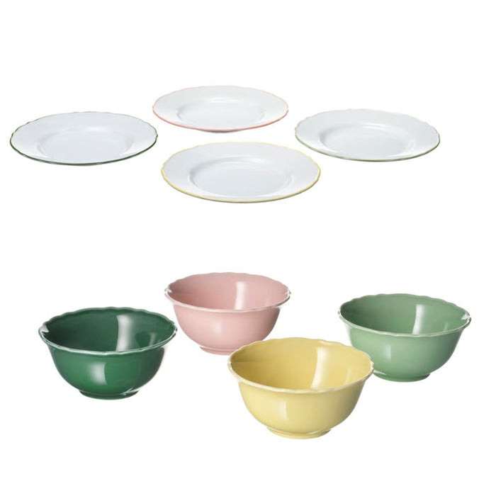 IKEA UPPLAGA Tableware Set - Colorful Bowl & Plate Set (8 Pieces)