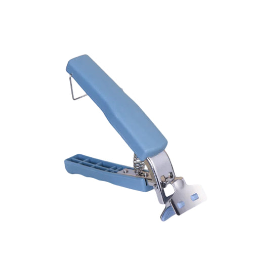 Blue pet nail clipper on a white background