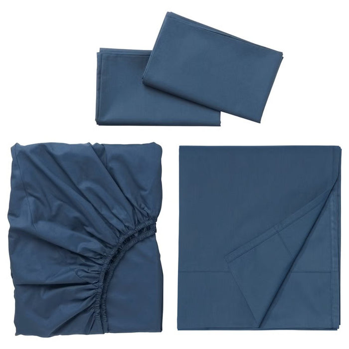 IKEA ULLVIDE Dark Blue 3-Piece Sheet Set