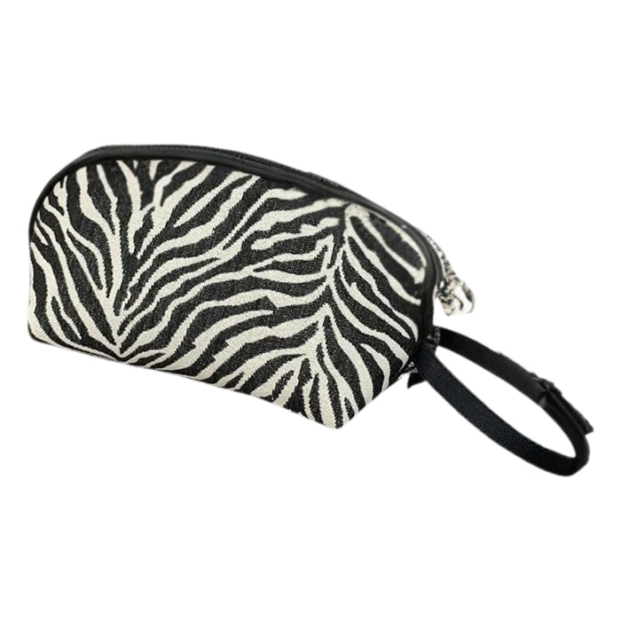 Digital Shoppy Zebra Print Travel Cosmetic Bag, L – Stylish Makeup Organizer