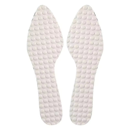 white massage insoles with textured bubble surface 