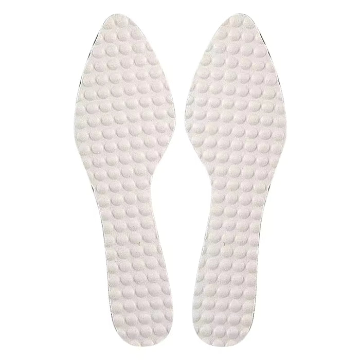 white massage insoles with textured bubble surface 