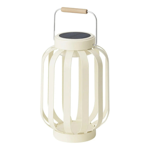 White lantern with solar panel on a white background