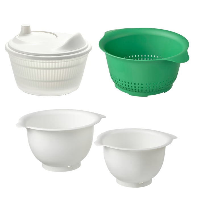 IKEA UPPFYLLD & VISPAD Kitchen 3-Piece Set - Salad Spinner, Colander & Mixing Bowls