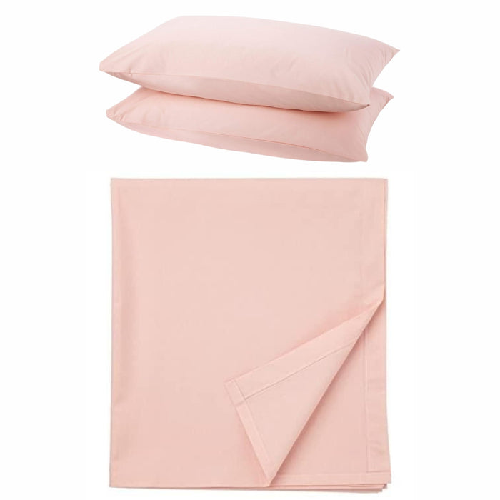 IKEA DVALA Bedding Set: Light Pink Flat Sheet (150x260cm) & 2-Pack Pillowcases