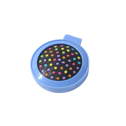 Foldable rainbow massage hairbrush displayed on white background