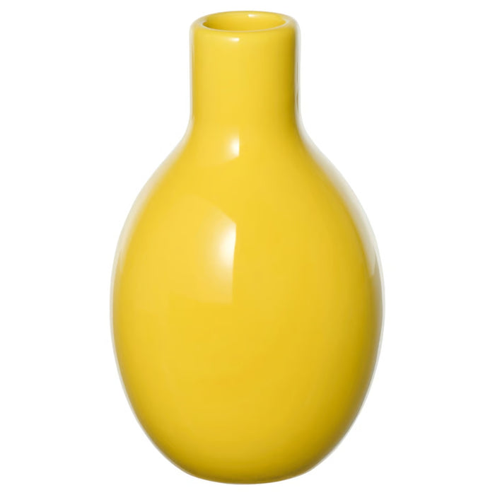 Yellow vase on a white background