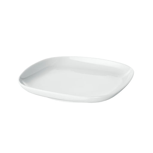 White ceramic plate on a white background