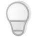 Minimalist LED wall lamp shaped like a traditional light bulb, white surface with gray outlines, mounted on a wall for decorative and functional lighting