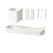 IKEA SKÅDIS 7-piece accessories set in white; includes tray, container, clips, and hooks – compatible with SKÅDIS pegboard system for customizable wall storage and organization - 80586417