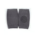 Baby anti-slip knee pads – soft terry fabric in dark grey with circular grip pattern for crawling support