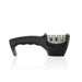 Black and silver knife sharpener on a white background