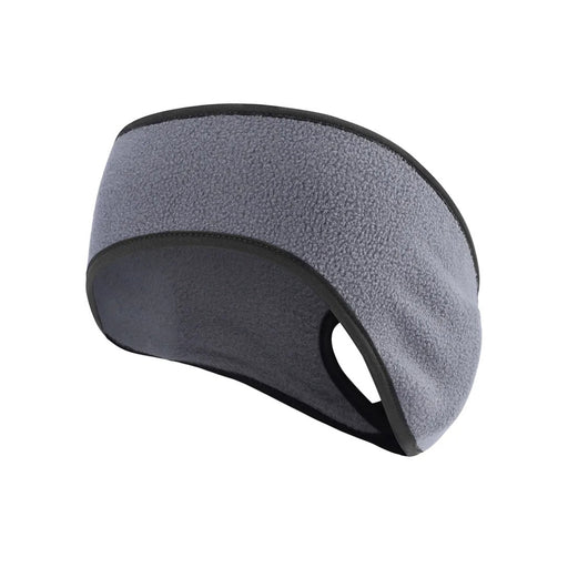 Gray fleece headband on a white background