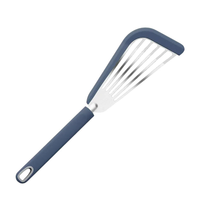 Digital Shoppy Stainless Steel/Silicon Cooking Shovel – Slotted Turner for Kitchen Use - Blue