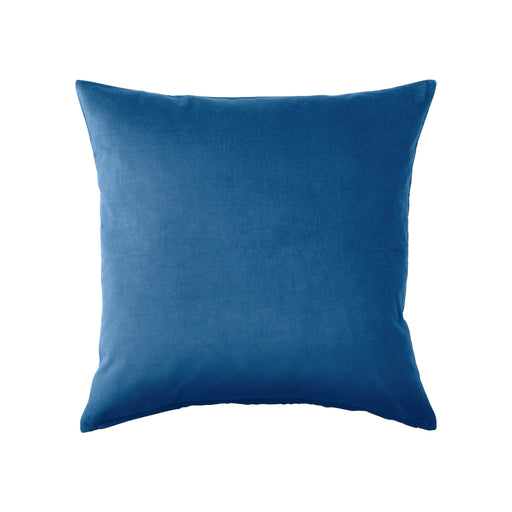 IKEA SANELA cushion cover in rich blue, 50x50 cm, made from soft cotton velvet
