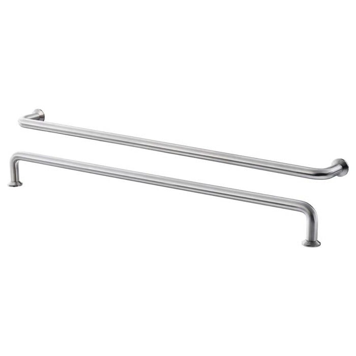 Two metallic towel racks on a white background