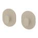 Two beige wall hooks on a white background