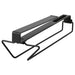 Anthracite-colored IKEA PÅLYCKE clip-on multi-purpose rack made of durable metal for under-shelf storage.