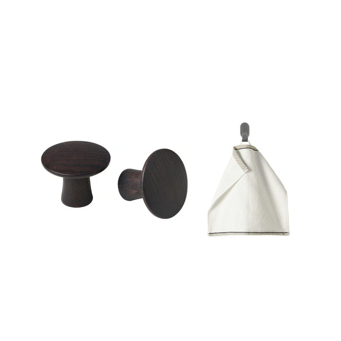 IKEA VINNÄSET Knob, brown, 37 mm (1 7/16 ") with washcloth, white, 30x 30 cm ( 1 piece )