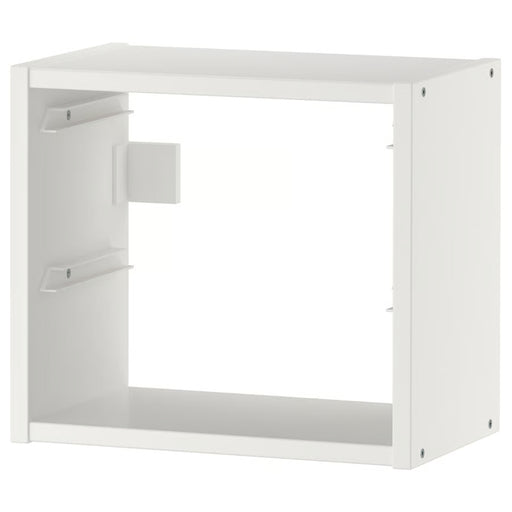 IKEA TROFAST wall storage unit in white, 34x21x30 cm; rectangular frame with grooves for bins, shown mounted on wall in minimalist setting – 70516076