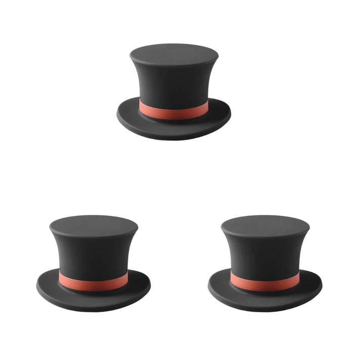 Black silicone wine bottle stopper shaped like a magician’s top hat with red band – elegant leak-proof seal for wine bottles – 1600002389866 13964736