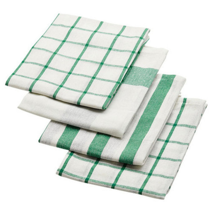 IKEA ELLY Tea Towel, White/Green, 50x65 cm (4 pack )