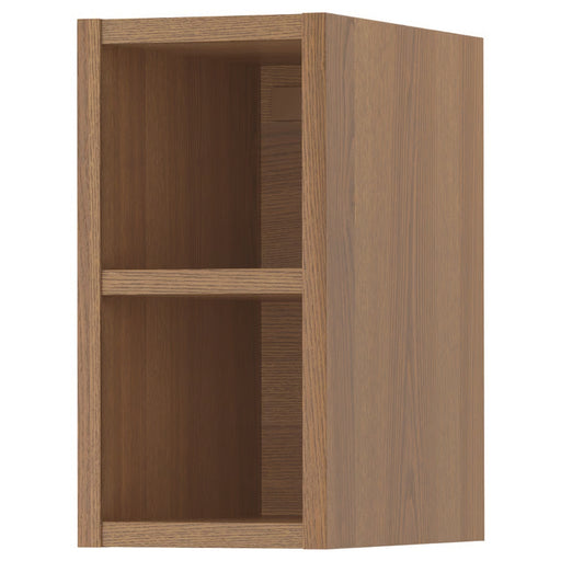 Wooden cabinet with two shelves on a white background