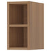 Wooden cabinet with two shelves on a white background