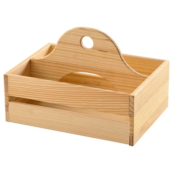 IKEA CHOKLADHAJ Portable organiser, wood, 25x18 cm (9 ¾x7 "), shown folded with integrated handle and open top - 00605580