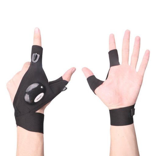 Digital Shoppy black LED flashlight gloves with ON/OFF switch 