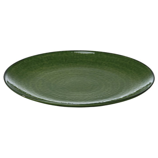 IKEA PELARKAKTUS 26 cm green dinner plate with a rustic, textured circular pattern and glossy finish.