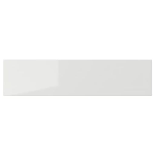 IKEA RINGHULT Drawer front, high-gloss light grey, 40x10 cm, shown as a single glossy tile on white background - 70327189