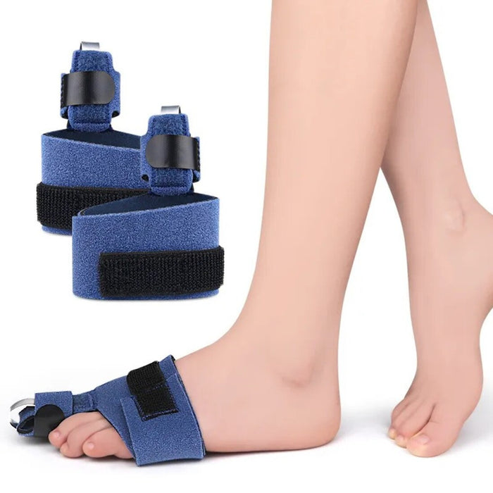 Toe-fixing band with an ergonomic aluminum splint, adjustable straps, and breathable fabric for comfortable toe alignment and injury recovery.