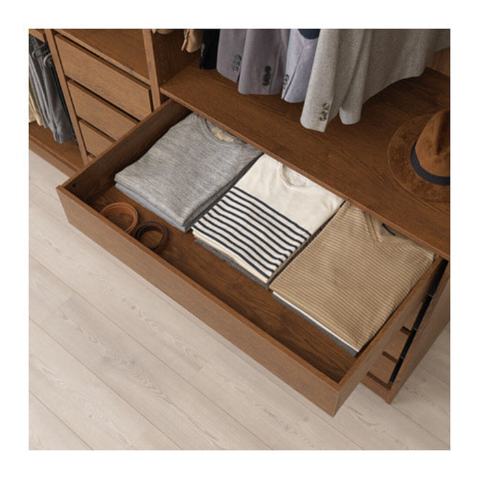 Stylish brown stained ash IKEA KOMPLEMENT Drawer, ideal for organizing clothing, accessories, or other household items-50396027