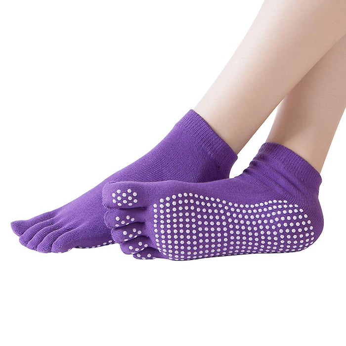 Digital Shoppy Women Yoga Five Toe Anti-Slip Ankle Grip Socks