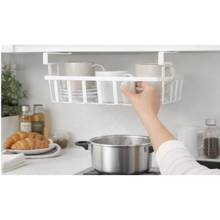 IKEA Coffee Station Set: Space-Saving Under-Shelf Basket with Modern VÄRDERA Cup and Rustic DINERA Stoneware Mug