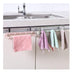 Space-saving pink kitchen organizer with foldable design for hanging dishcloths and small tools
