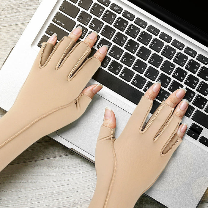 Digital Shoppy Arthritis Compression Gloves Outside Seams Fingerless Compression Gloves for Women Men Carpal Tunnel Swelling