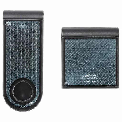 IKEA BESKYDDA reflective clip set of 2 blue and black both sizes shown on white background #00315769