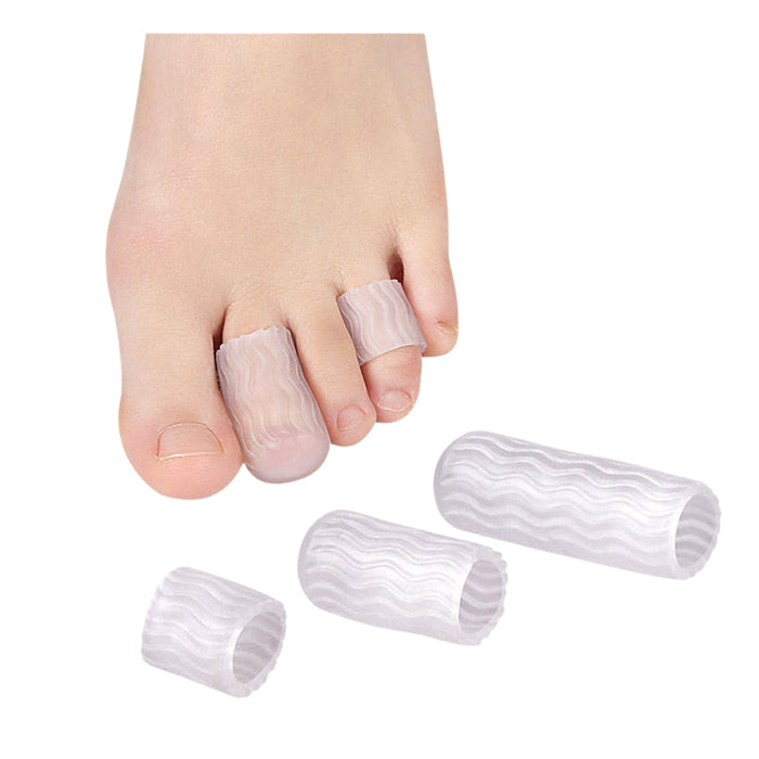 Digital Shoppy High Elastic Silicone Gel Toe Cover Protector Sleeve Bandage for Prevent Blister and Hammer Toe (transparent)