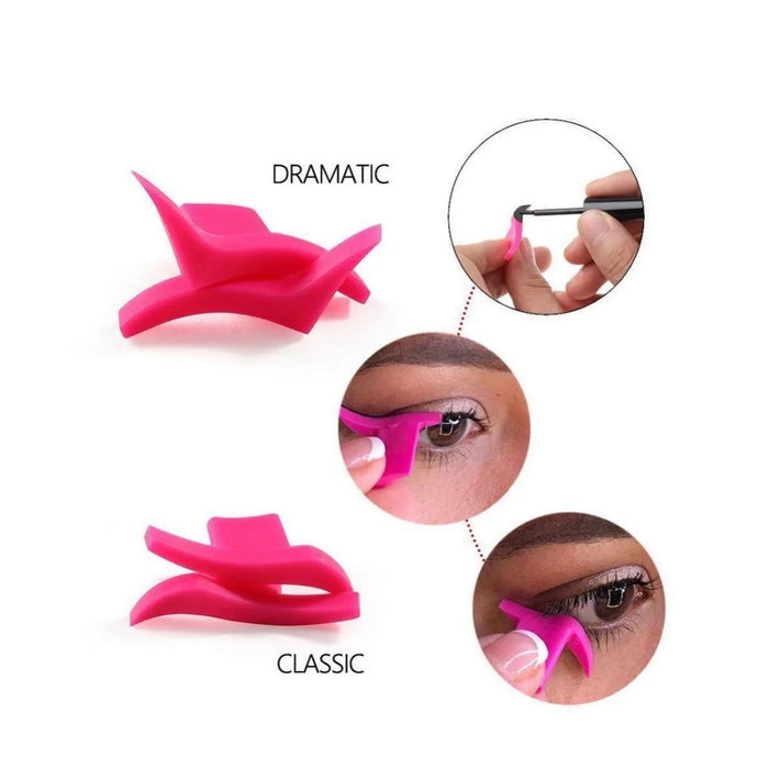 Pink eyelash extension tool with 'Dramatic' and 'Classic' options on a white background.