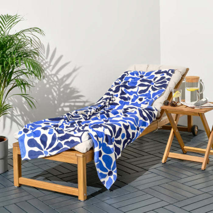 IKEA GULYXNE Beach towel, blue/floral pattern, 100x180 cm (39x71 ")