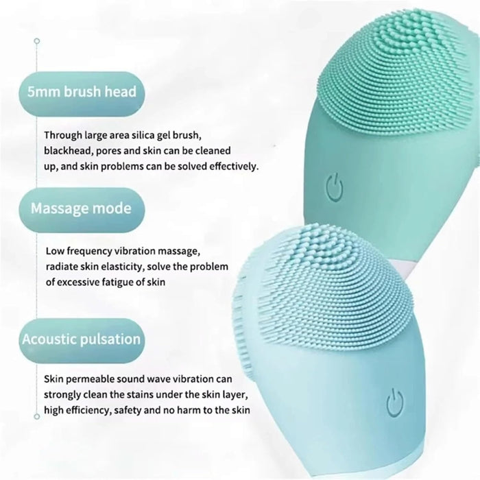 Digital Shoppy Beige Electric Face Cleanser – Makeup Remover & Massage Tool