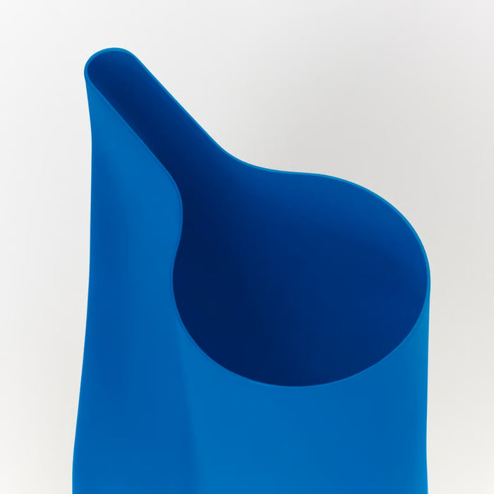 Blue chair with a unique design on a white background