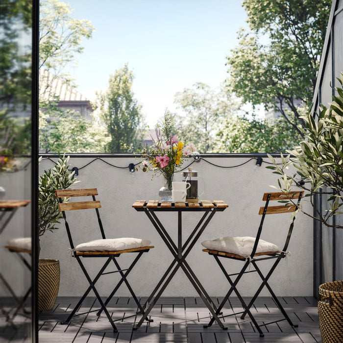 IKEA TÄRNÖ Outdoor Dining Bundle with Cushions: Table + 2 Foldable Chairs + 2 Chair Cushions