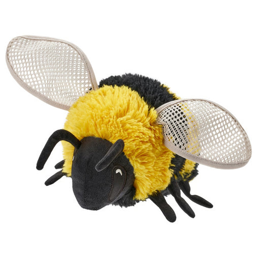 IKEA SKOGSDUVA soft toy – bumblebee plush with fuzzy black-yellow body, mesh wings, and antennae, 21 cm - 80576908

